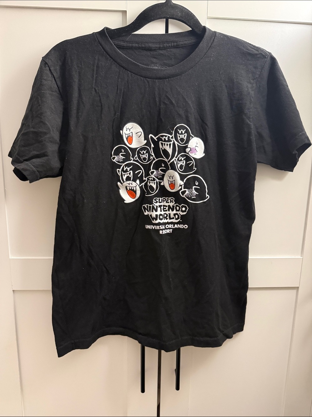 Super Nintendo World Kids Black Boo Ghosts T-Shirt
